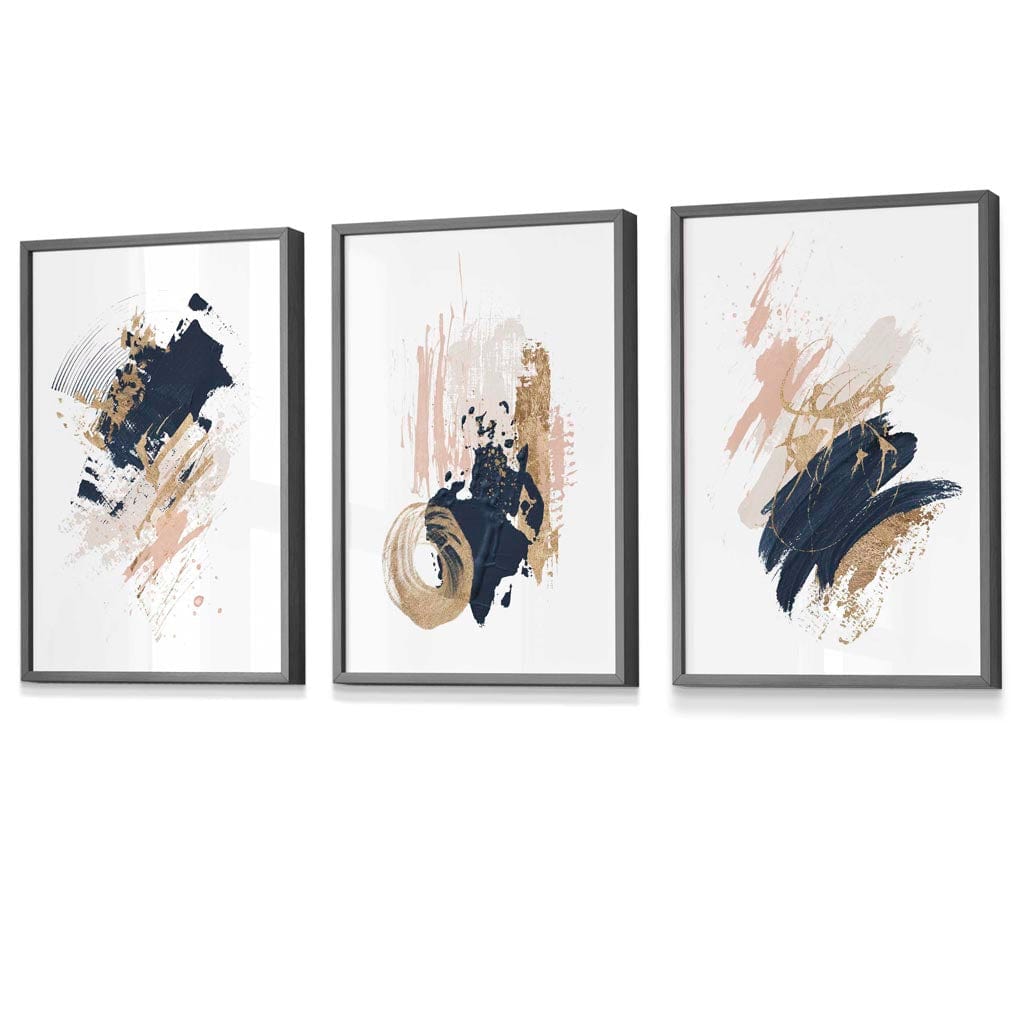 Flower Market Prints in Green, FRAMED Set of 3 with Flowers of London, Edinburgh, Dublin | Artze Wall Art UK