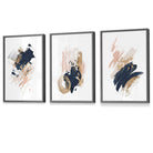 Flower Market Prints in Green, FRAMED Set of 3 with Flowers of London, Edinburgh, Dublin | Artze Wall Art UK