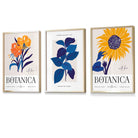 Blue & Yellow Set of 3 Floral Boho Sunflower Framed Wall Art Prints | Artze Wall Art UK