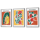 Flower Market Prints in Green, FRAMED Set of 3 with Flowers of London, Edinburgh, Dublin | Artze Wall Art UK