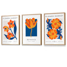 Blue & Orange Flower Market Framed Wall Art Prints | Artze Wall Art UK