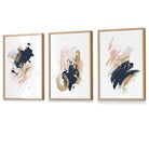 Flower Market Prints in Green, FRAMED Set of 3 with Flowers of London, Edinburgh, Dublin | Artze Wall Art UK