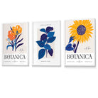 Blue & Yellow Set of 3 Floral Boho Sunflower Framed Wall Art Prints | Artze Wall Art UK