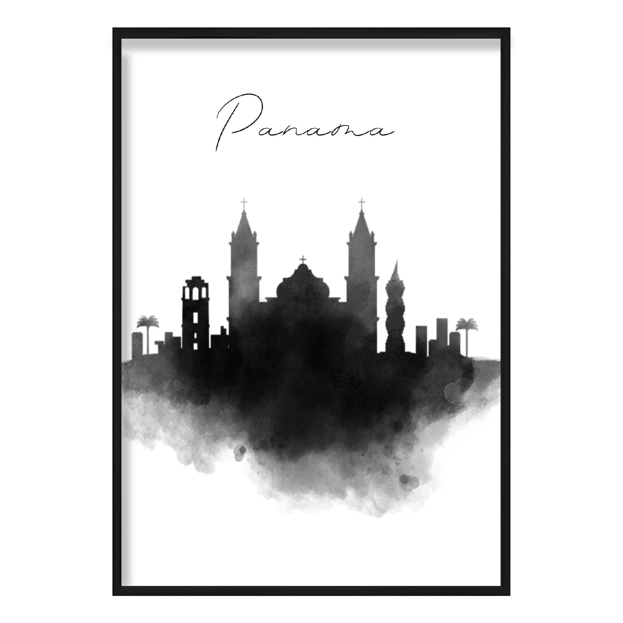Panama Watercolour Skyline Cityscape Print