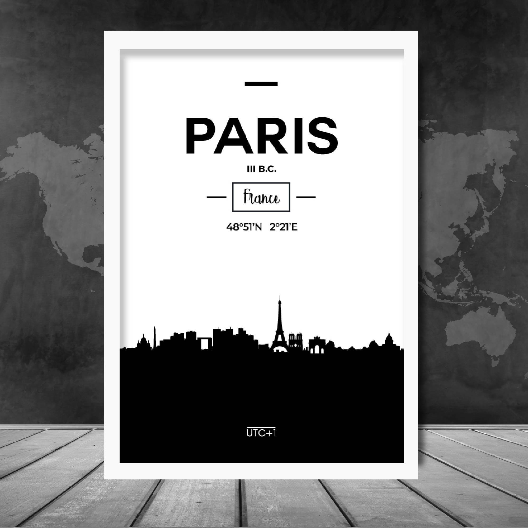 Paris City Skyline Cityscape Print