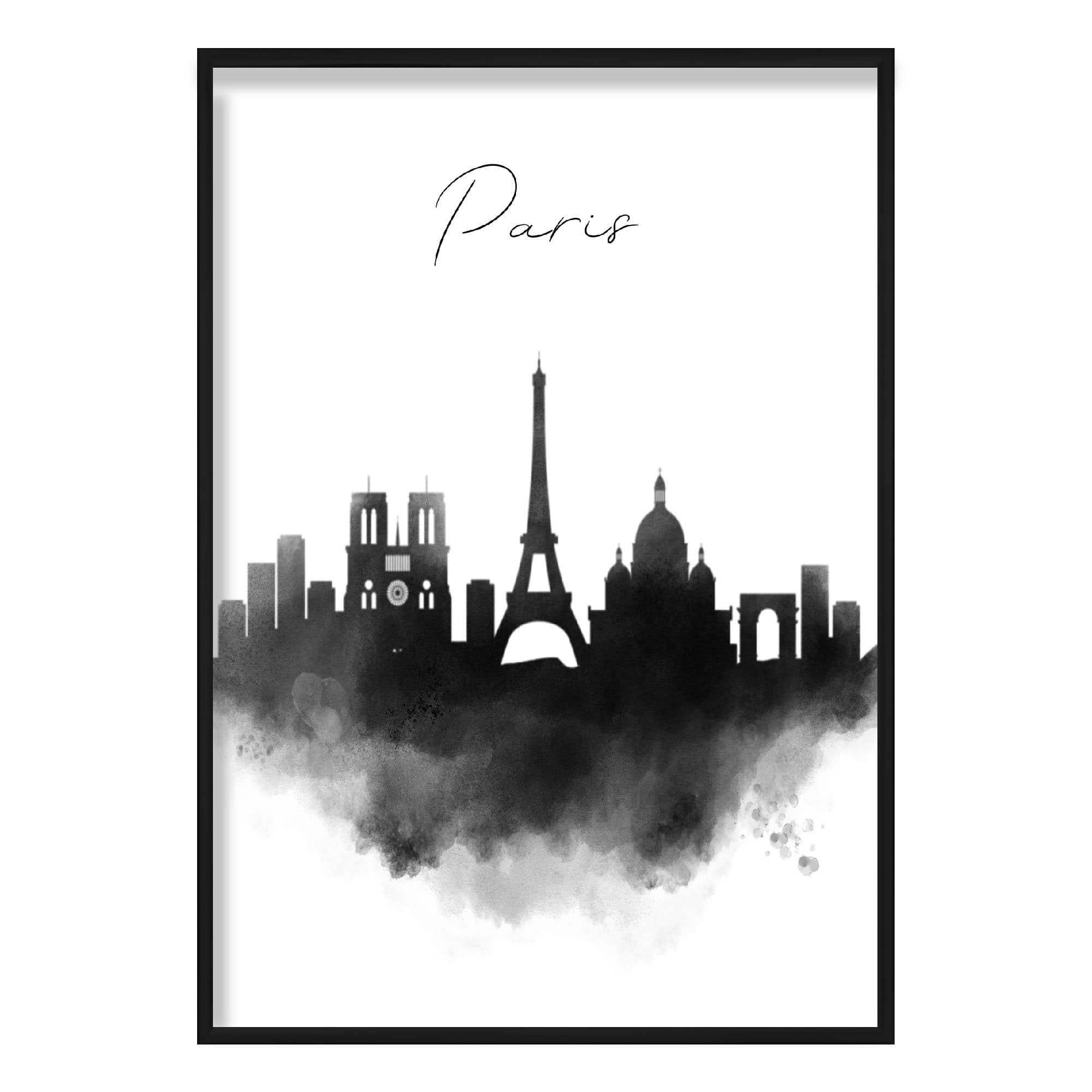 Paris Watercolour Skyline Cityscape Print