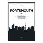 Portsmouth City Skyline Cityscape Print