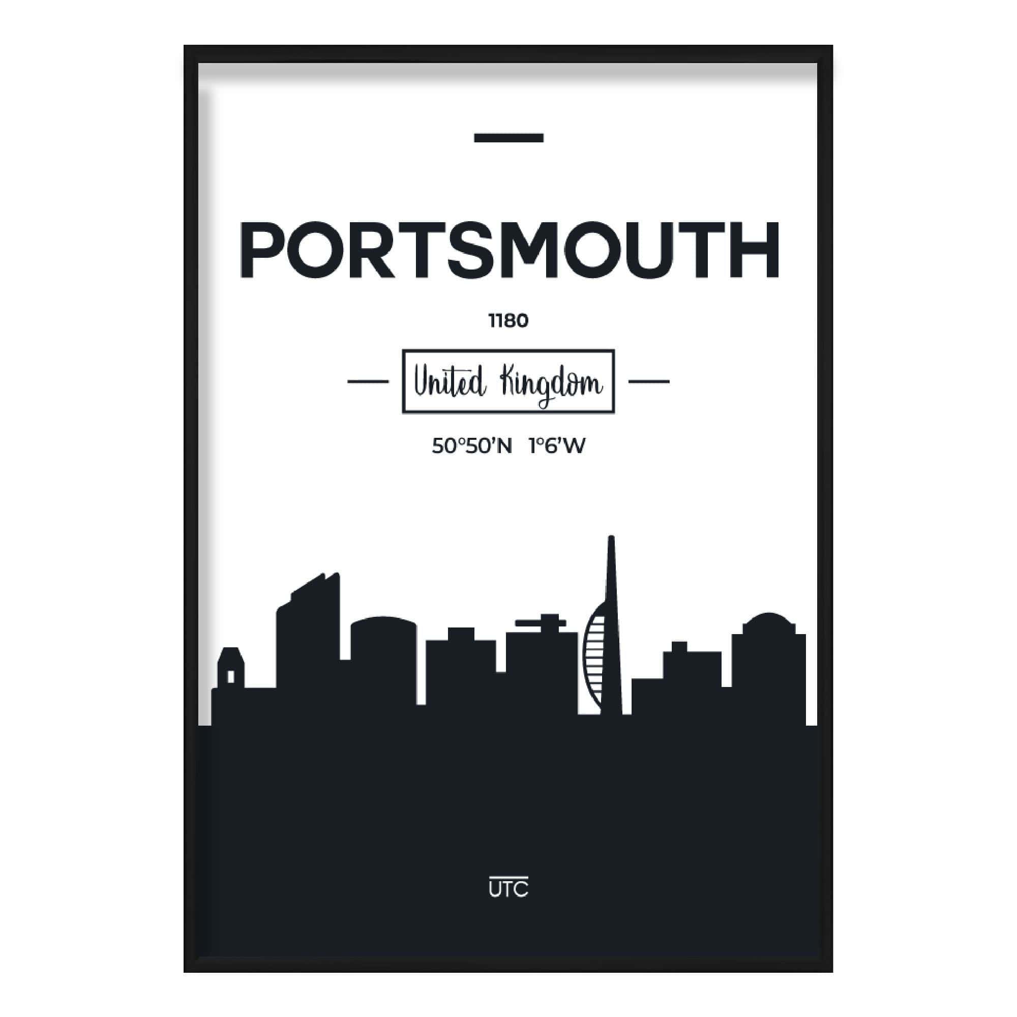 Portsmouth City Skyline Cityscape Print