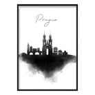 Prague Watercolour Skyline Cityscape Print