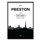 Preston City Skyline Cityscape Print