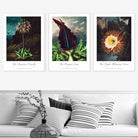 Vintage Exotic Flowers Botanical Set of 3 Wall Art Prints