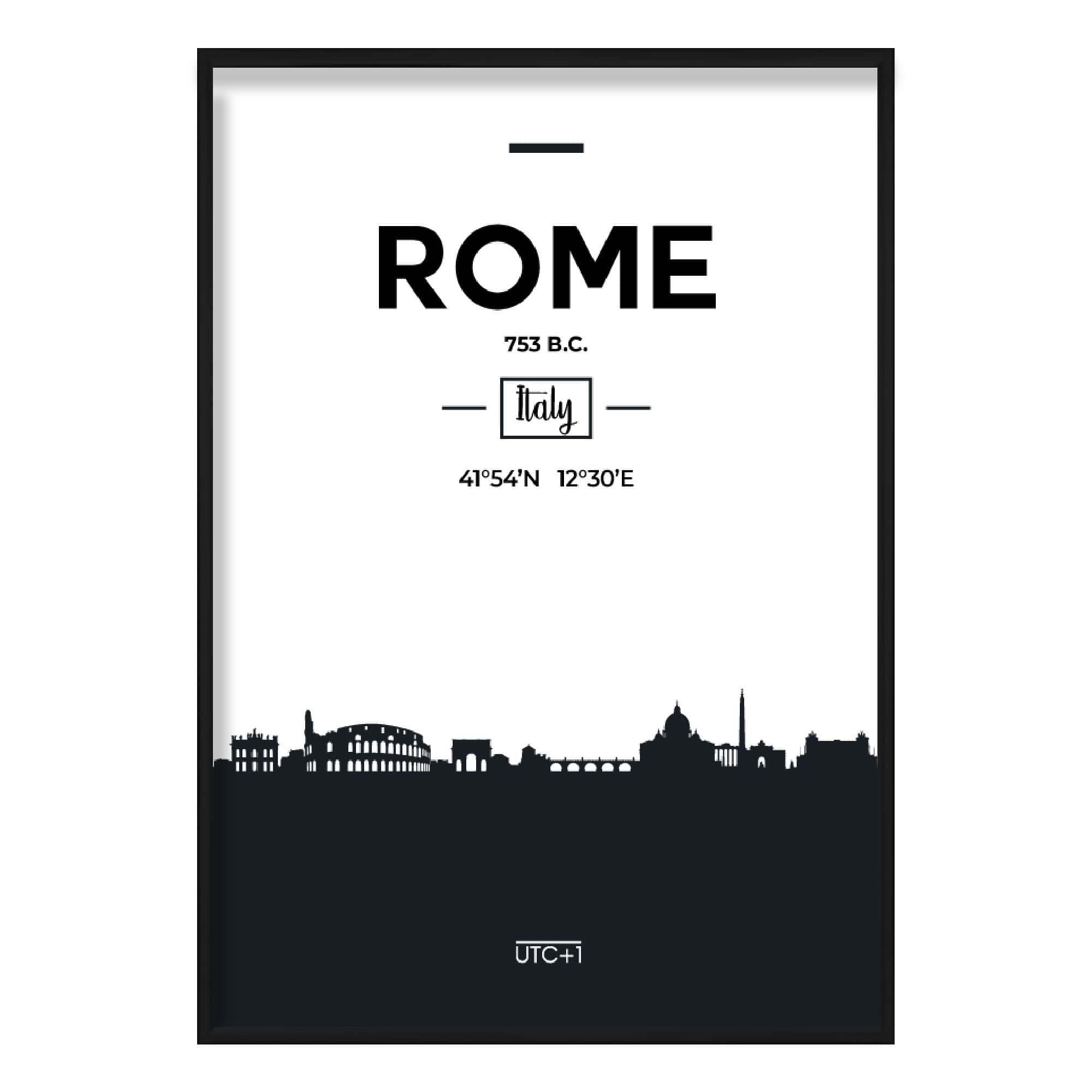 Rome City Skyline Cityscape Print