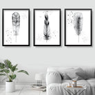 FEATHERS Set of 3 Gallery Wall Art Prints