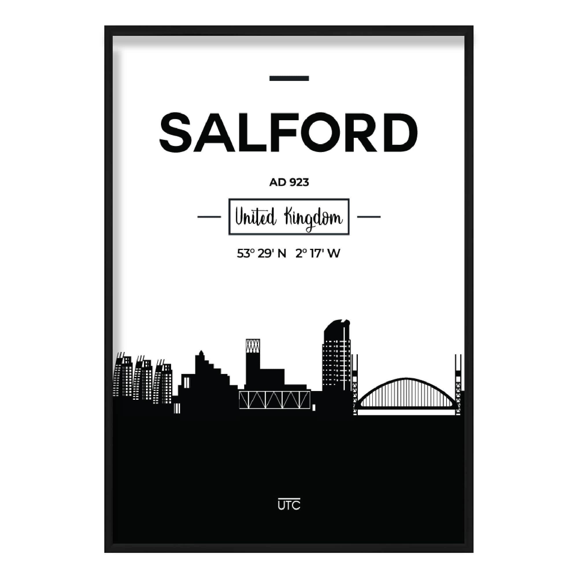 Salford City Skyline Cityscape Print