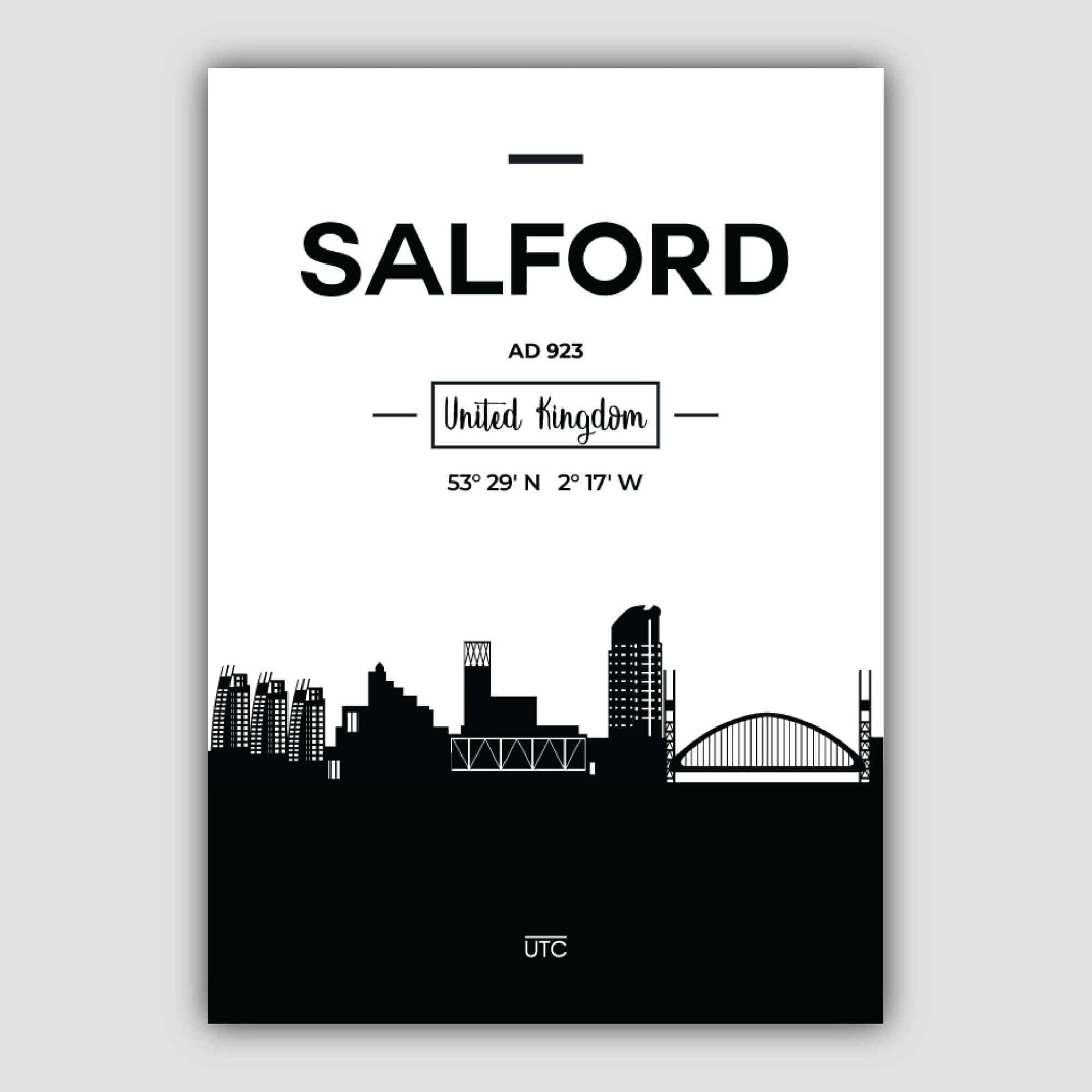 Salford City Skyline Cityscape Print