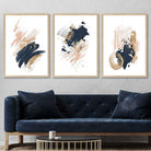 Flower Market Prints in Green, FRAMED Set of 3 with Flowers of London, Edinburgh, Dublin | Artze Wall Art UK