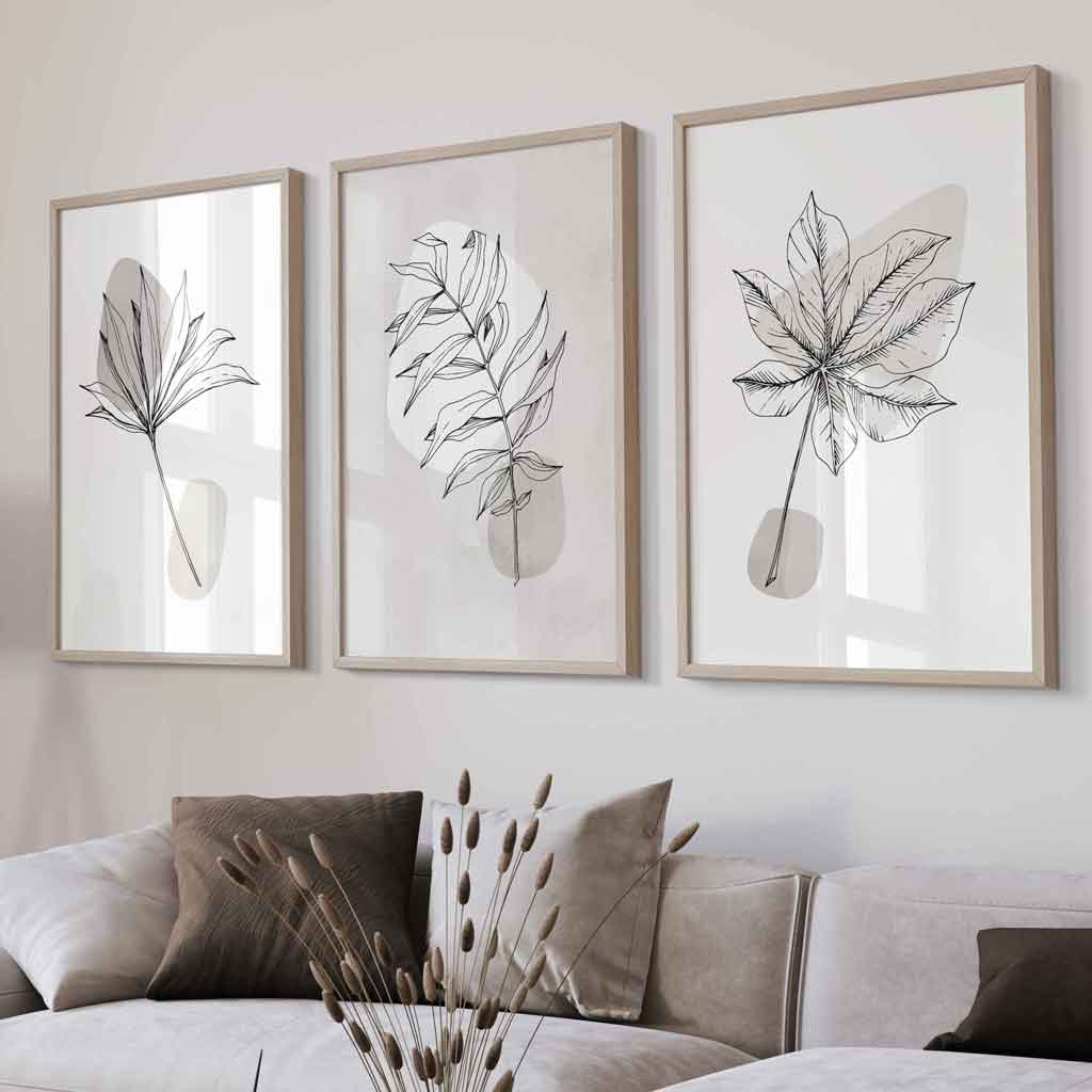 Flower Market Prints in Green, FRAMED Set of 3 with Flowers of London, Edinburgh, Dublin | Artze Wall Art UK