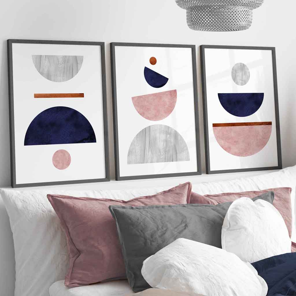 Flower Market Prints in Green, FRAMED Set of 3 with Flowers of London, Edinburgh, Dublin | Artze Wall Art UK