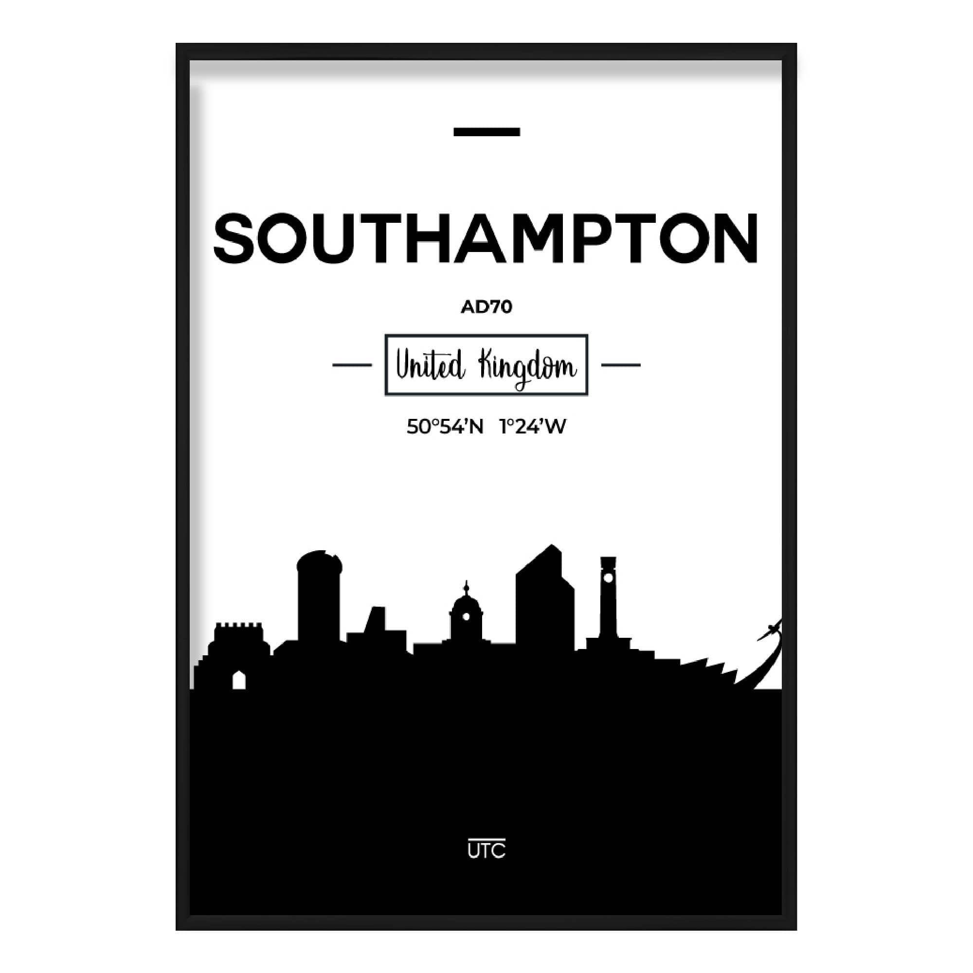 Southampton City Skyline Cityscape Print