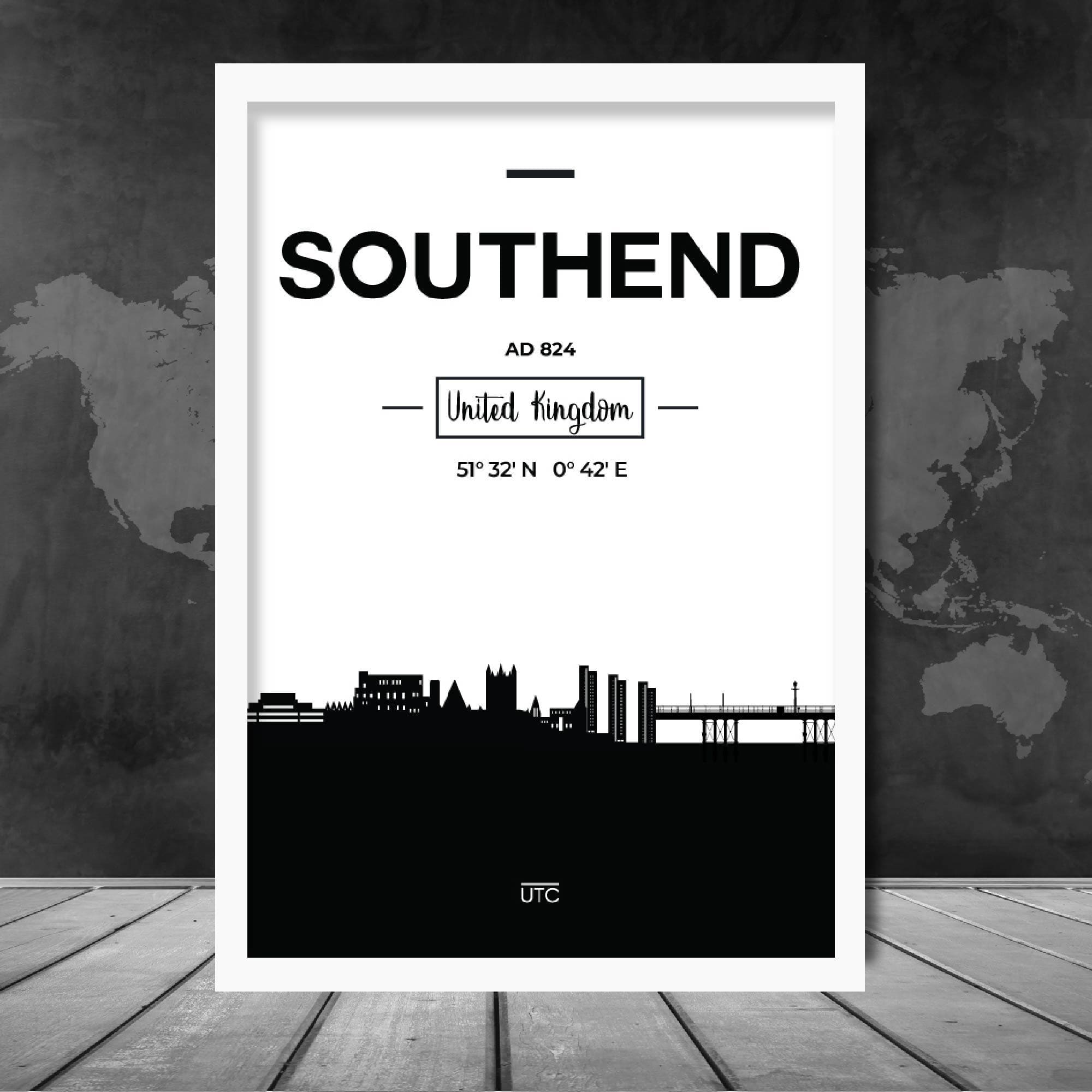 Southend City Skyline Cityscape Print