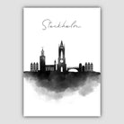 Stockholm Watercolour Skyline Cityscape Print