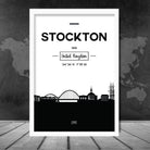 Stockton City Skyline Cityscape Print