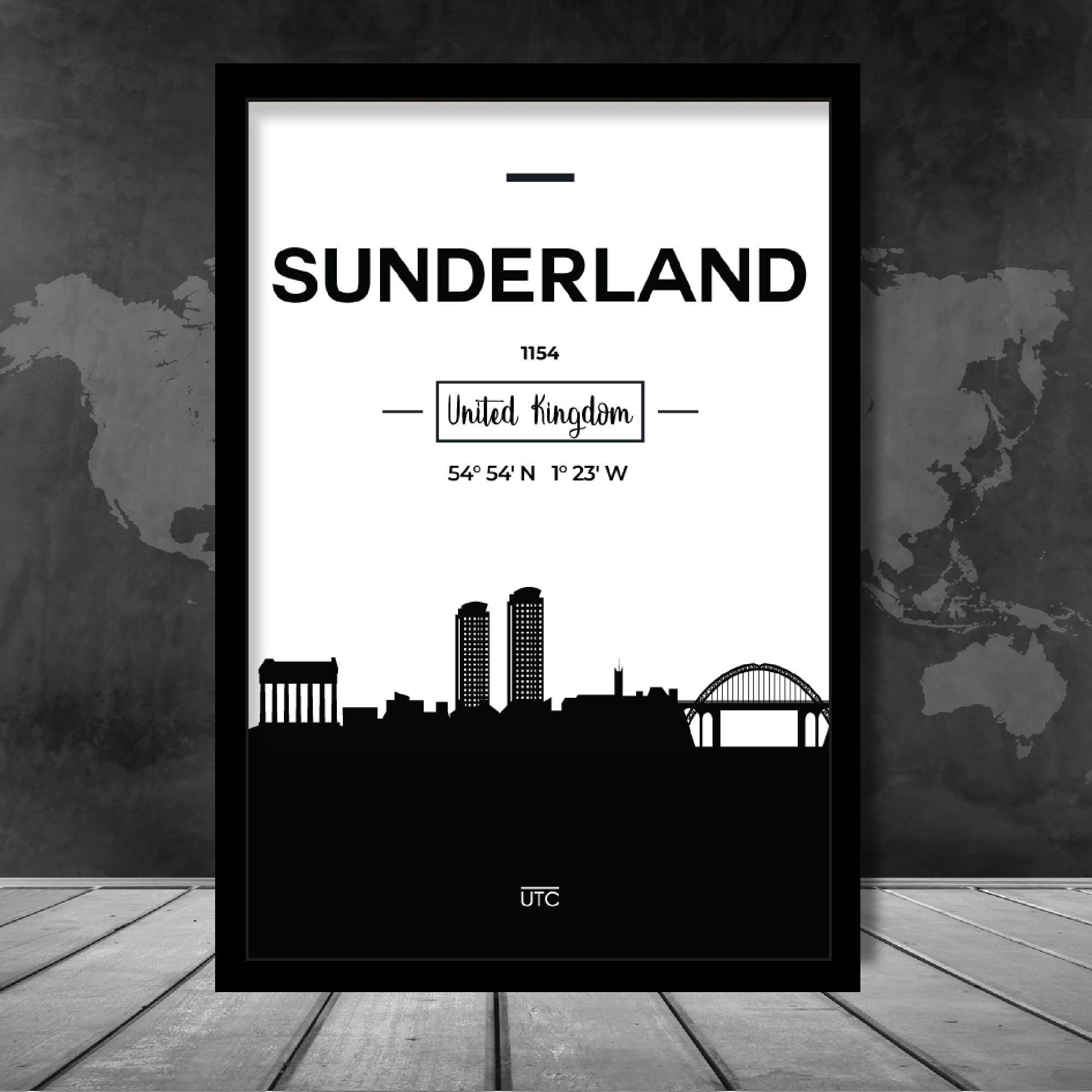 Sunderland City Skyline Cityscape Print