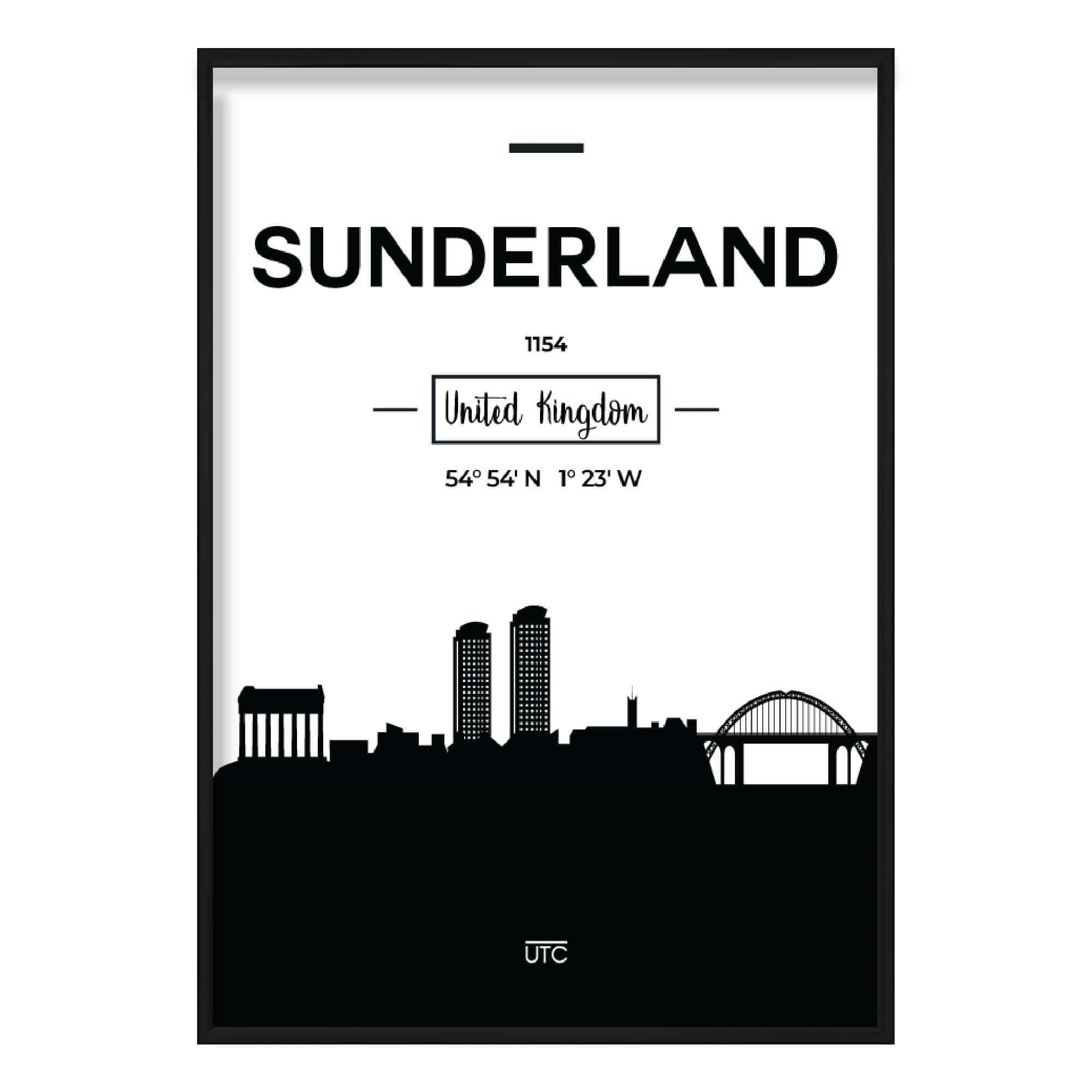 Sunderland City Skyline Cityscape Print