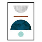Geometric Abstract Teal, Aqua and Copper No 4