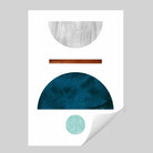 Geometric Abstract Teal, Aqua and Copper No 4