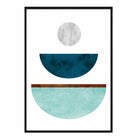 Geometric Abstract Teal, Aqua and Copper No 2