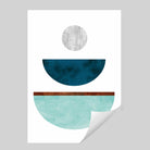 Geometric Abstract Teal, Aqua and Copper No 2