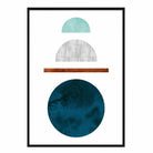 Geometric Abstract Teal, Aqua and Copper No1