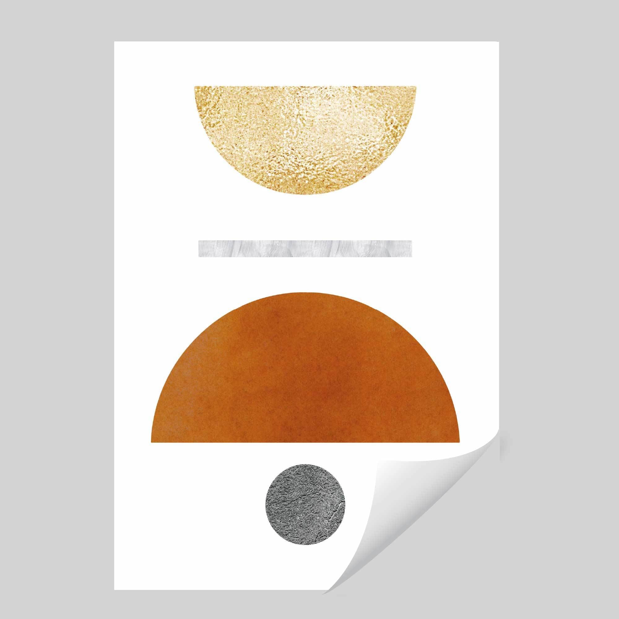 Geometric Abstract Orange and Gold No 4