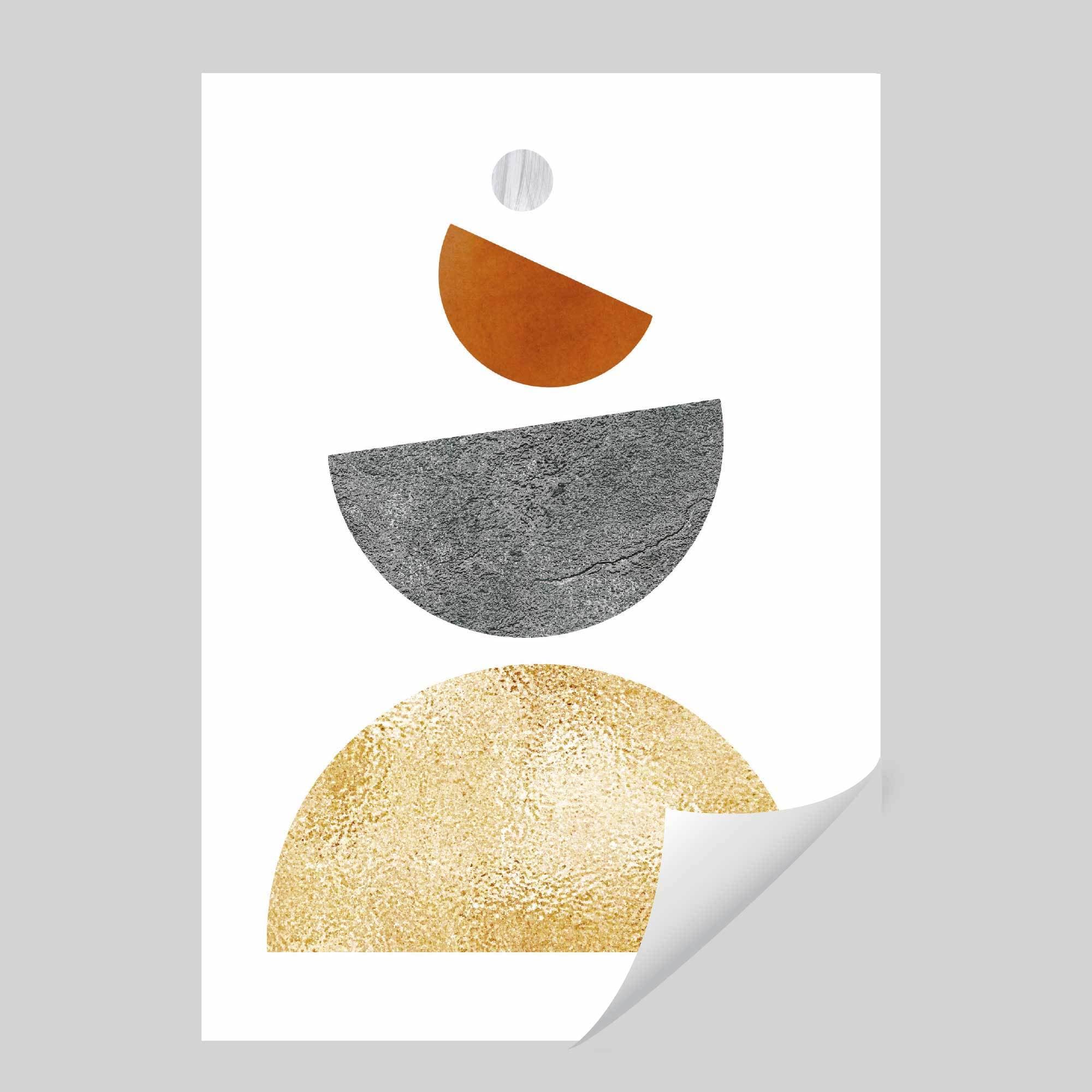 Geometric Abstract Orange and Gold No 3