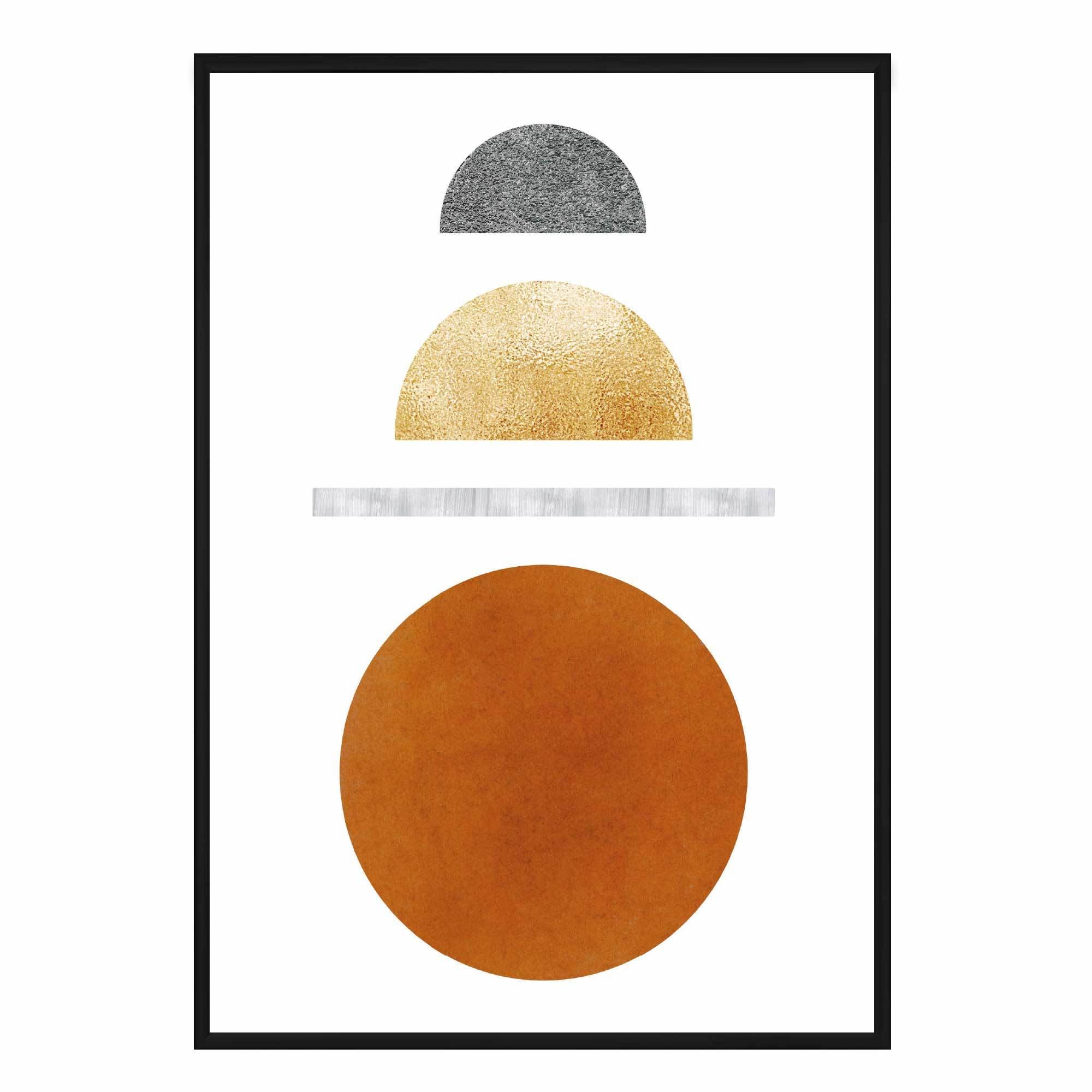 Geometric Abstract Orange and Gold No1