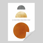 Geometric Abstract Orange and Gold No1