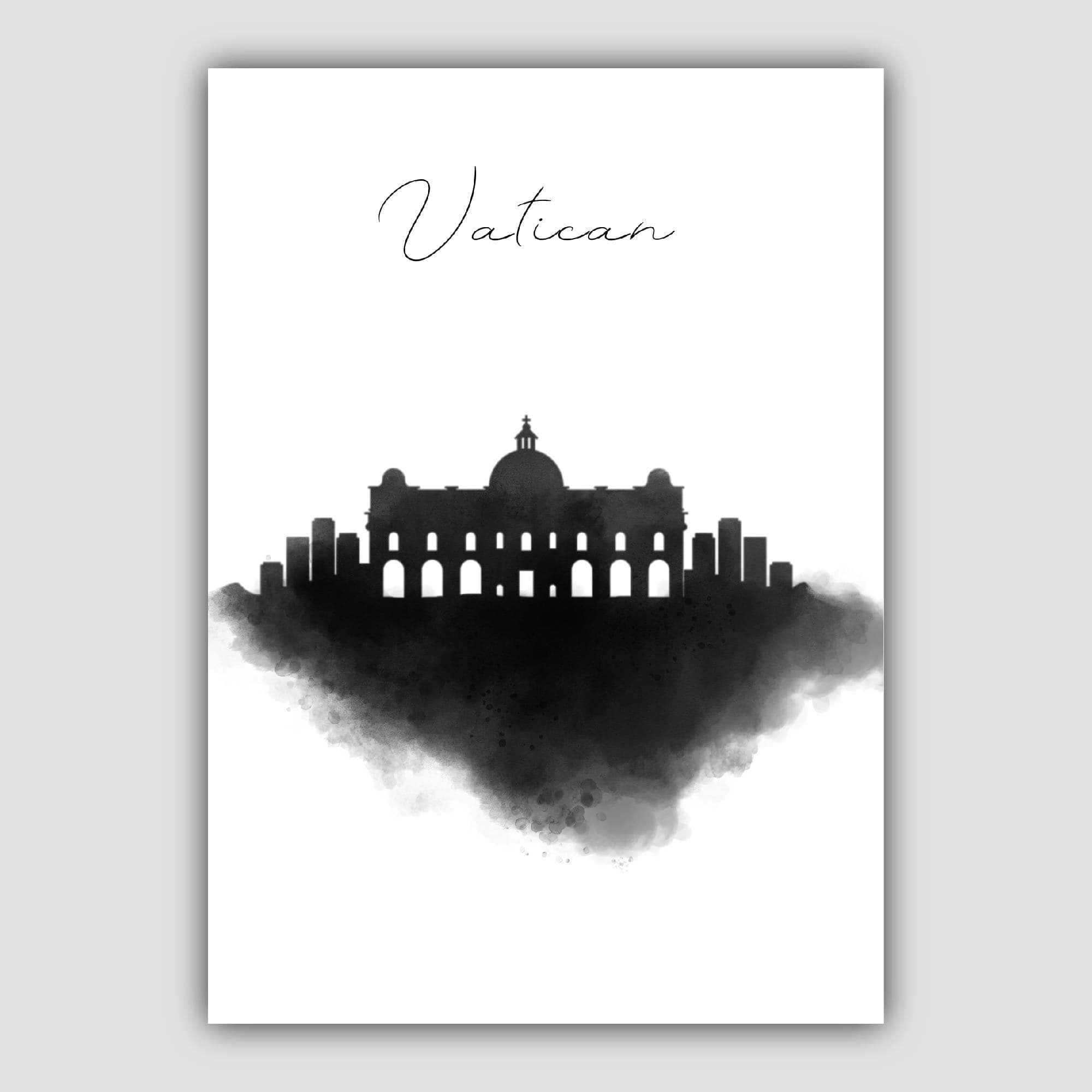 Vatican City Watercolour Skyline Cityscape Print