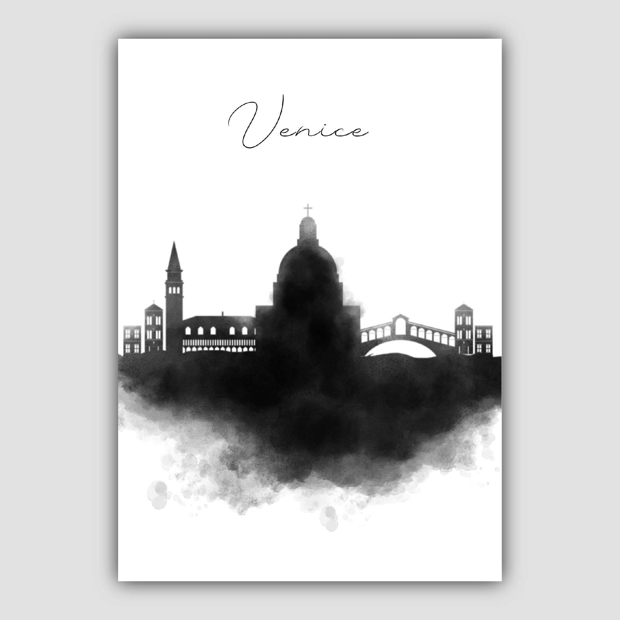 Venice City Watercolour Skyline Cityscape Print