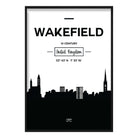 Wakefield City Skyline Cityscape Print