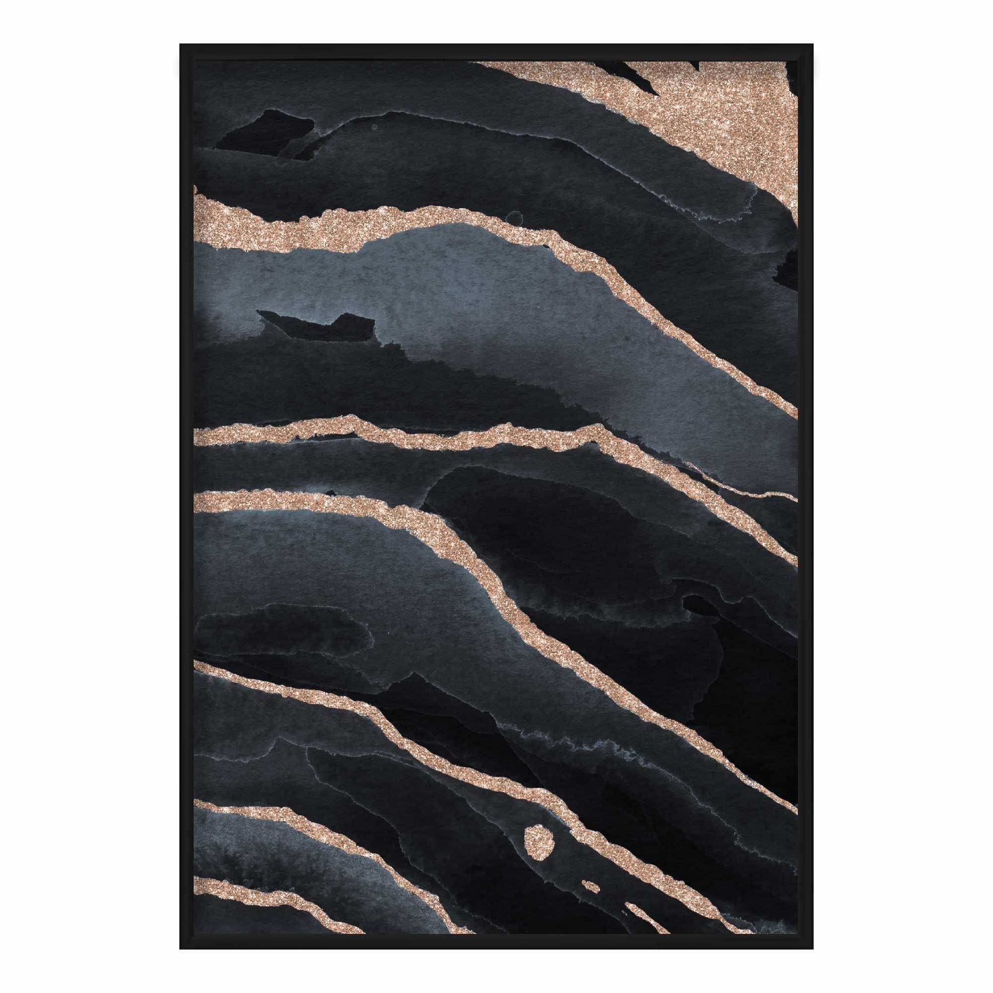 Abstract Black and Gold No 2 Art Print