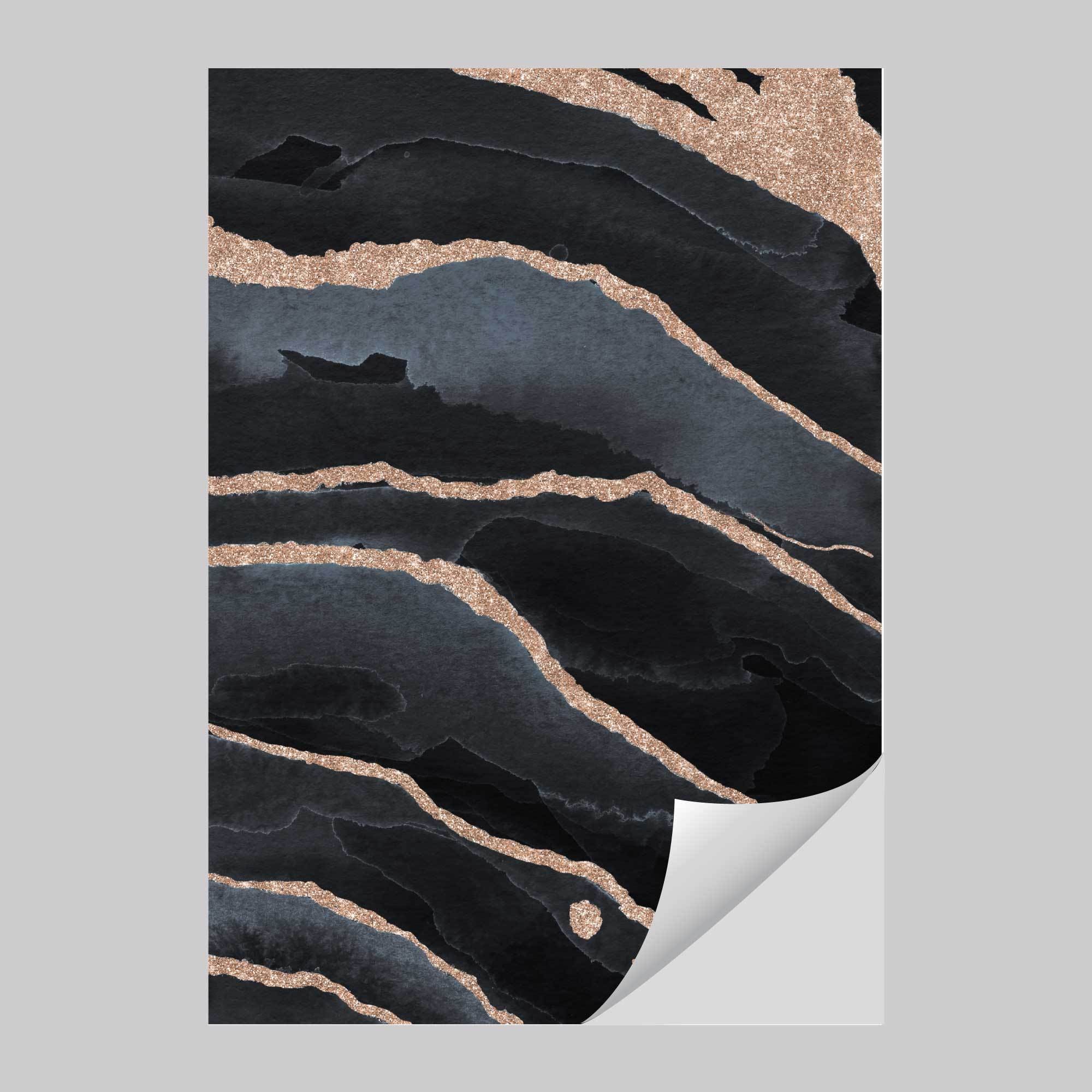 Set of 3 Black and Gold Art Prints