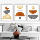Geometric Abstract Orange and Gold No 3