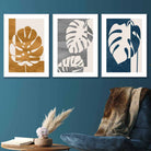 Set of 3 Watercolour Graphical Monstera Botanical Art Prints