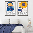 Blue and Yellow Sunflower Set of 2 Art Posters | Artze Wall Art UK