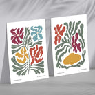 Floral Colourful Modern Set of 2 Art Prints
