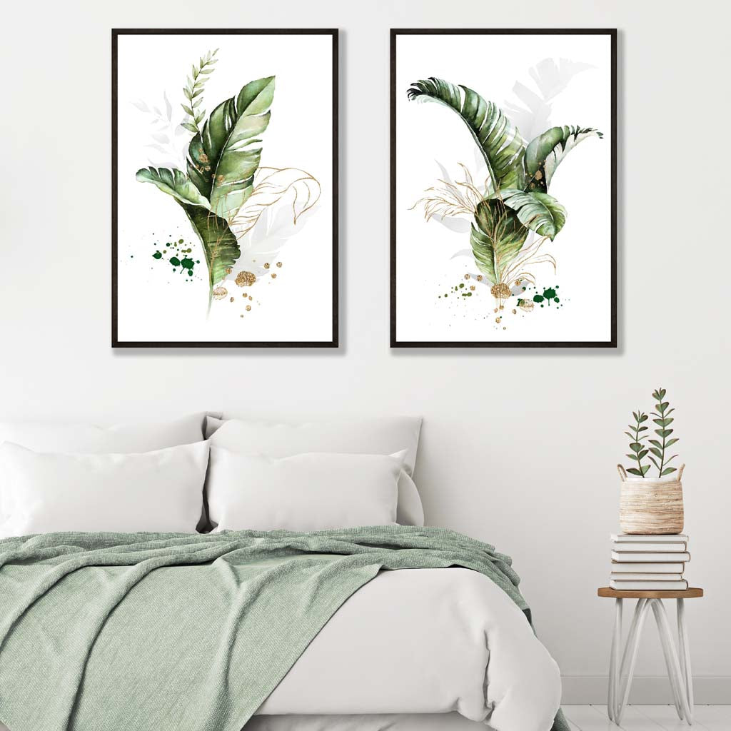 Abstract Green Botanical Leaves Posters | Artze Wall Art UK