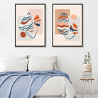 Boho Pastel Shapes Set of 2 Framed Art Prints | Artze Wall Art UK