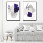 Purple Abstract Watercolour Art Posters Set | Artze Wall Art UK