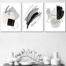 Abstract Grey Black and Silver Wall Art Prints